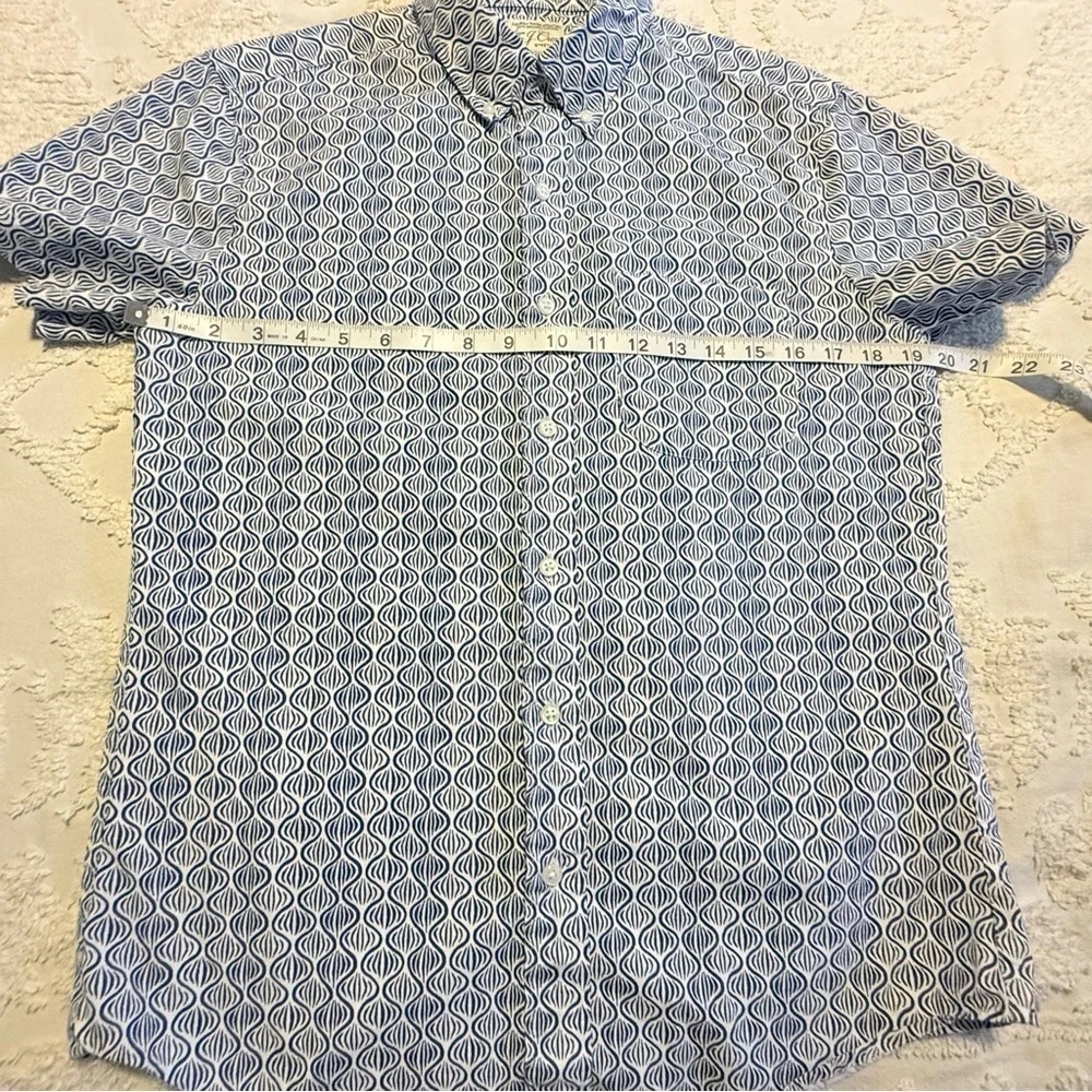 J. Crew Blue and White Casual Button Down Shirt